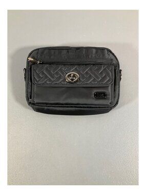 Lug Peekaboo Black Crossbody Bag with Phone Screen Access, Quilted Design, Adjus